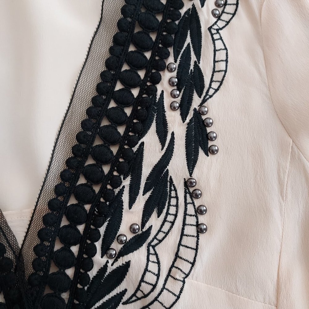 Nanette Lepore Silk Long Balloon Sleeve Blouse - Picture 5 of 11